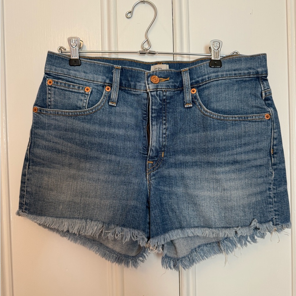 J. Crew Blue Frayed Jean Shorts